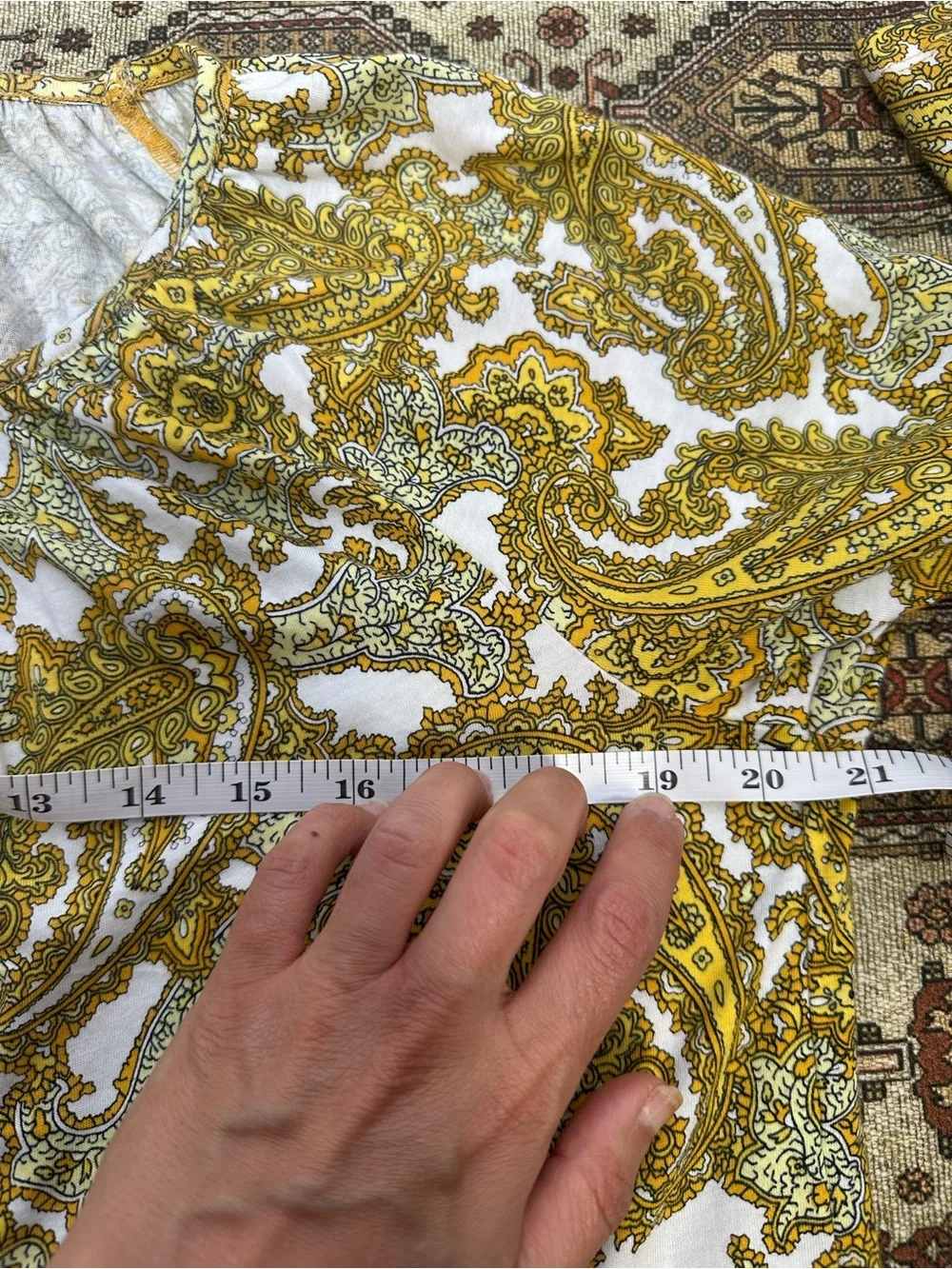 Michael Kors Paisley Bell Sleeve Top Women’s Size S Boho Cotton Modal Blouse